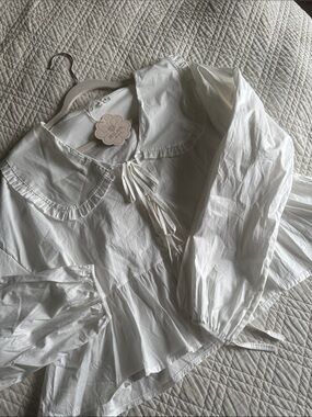 Cotton Tie Front Italian Made Blouse